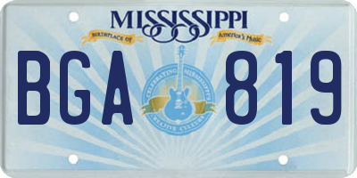 MS license plate BGA819