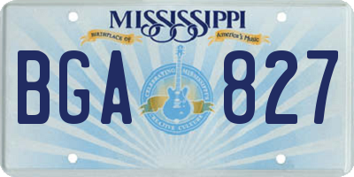 MS license plate BGA827