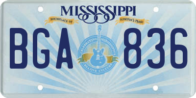 MS license plate BGA836