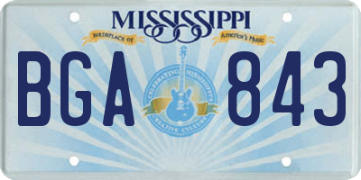 MS license plate BGA843