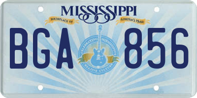 MS license plate BGA856
