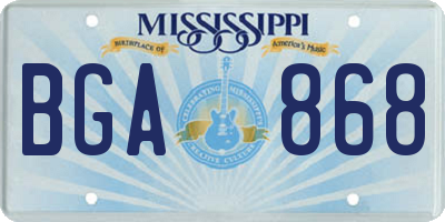 MS license plate BGA868