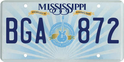 MS license plate BGA872