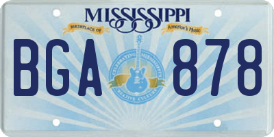 MS license plate BGA878