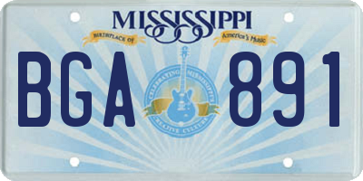 MS license plate BGA891