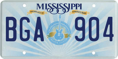 MS license plate BGA904