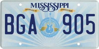 MS license plate BGA905