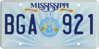MS license plate BGA921
