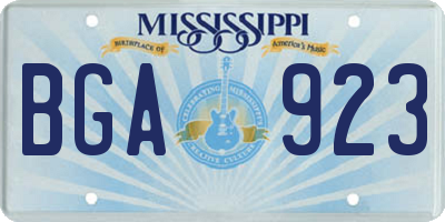 MS license plate BGA923