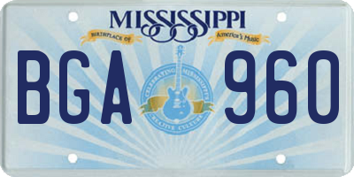 MS license plate BGA960