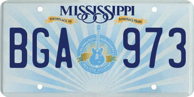 MS license plate BGA973