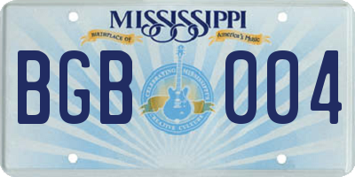 MS license plate BGB004