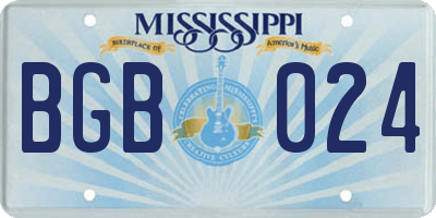 MS license plate BGB024