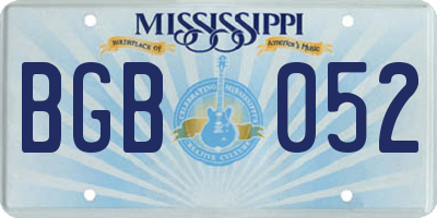 MS license plate BGB052