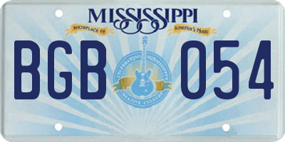 MS license plate BGB054