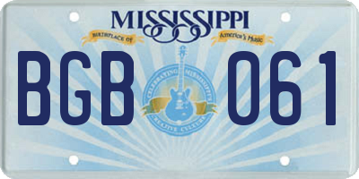 MS license plate BGB061