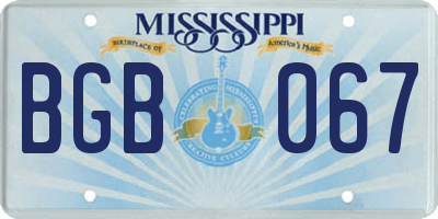 MS license plate BGB067