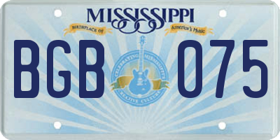 MS license plate BGB075
