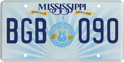 MS license plate BGB090