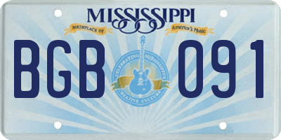 MS license plate BGB091