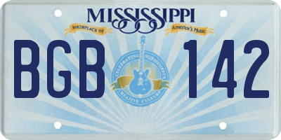 MS license plate BGB142