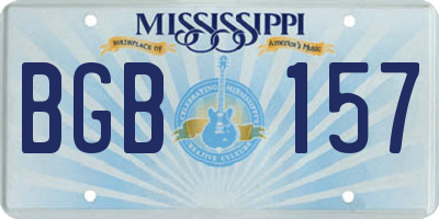 MS license plate BGB157