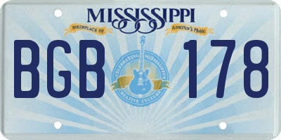 MS license plate BGB178