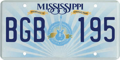 MS license plate BGB195