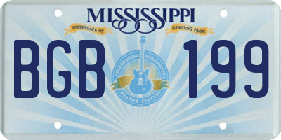 MS license plate BGB199
