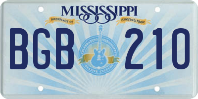 MS license plate BGB210