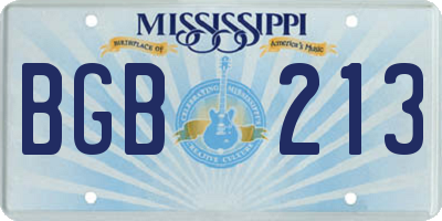 MS license plate BGB213