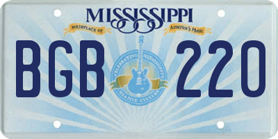 MS license plate BGB220