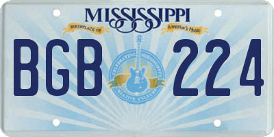 MS license plate BGB224
