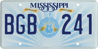 MS license plate BGB241