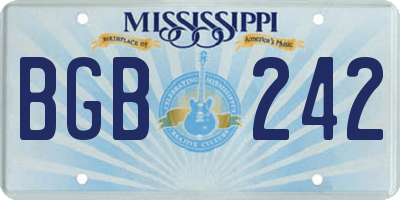 MS license plate BGB242