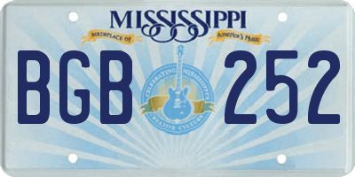 MS license plate BGB252
