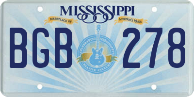 MS license plate BGB278