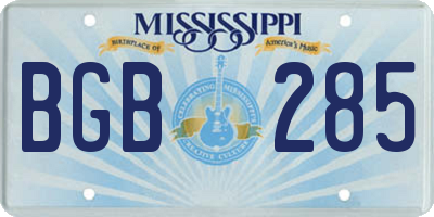 MS license plate BGB285