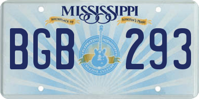 MS license plate BGB293