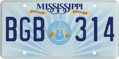 MS license plate BGB314
