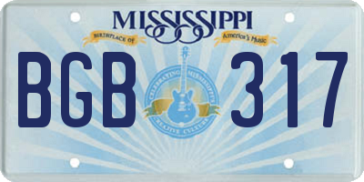 MS license plate BGB317