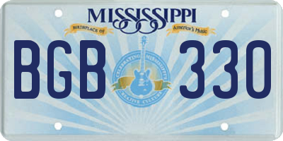 MS license plate BGB330