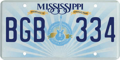 MS license plate BGB334