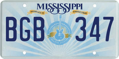 MS license plate BGB347