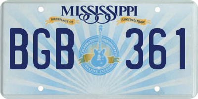 MS license plate BGB361
