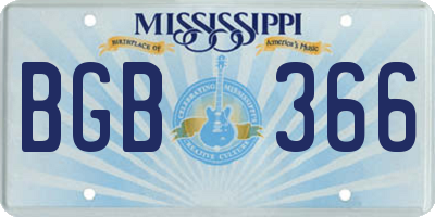 MS license plate BGB366