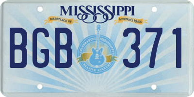 MS license plate BGB371