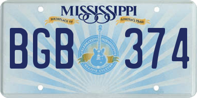 MS license plate BGB374