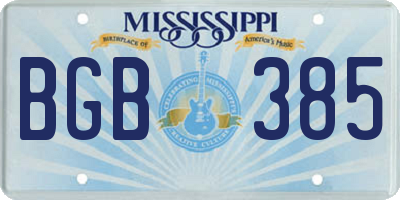 MS license plate BGB385