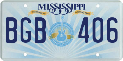 MS license plate BGB406